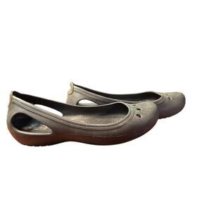 Crocs Kadee Ballet Flats black closed toe slip on lightweight shoes sz women's 6